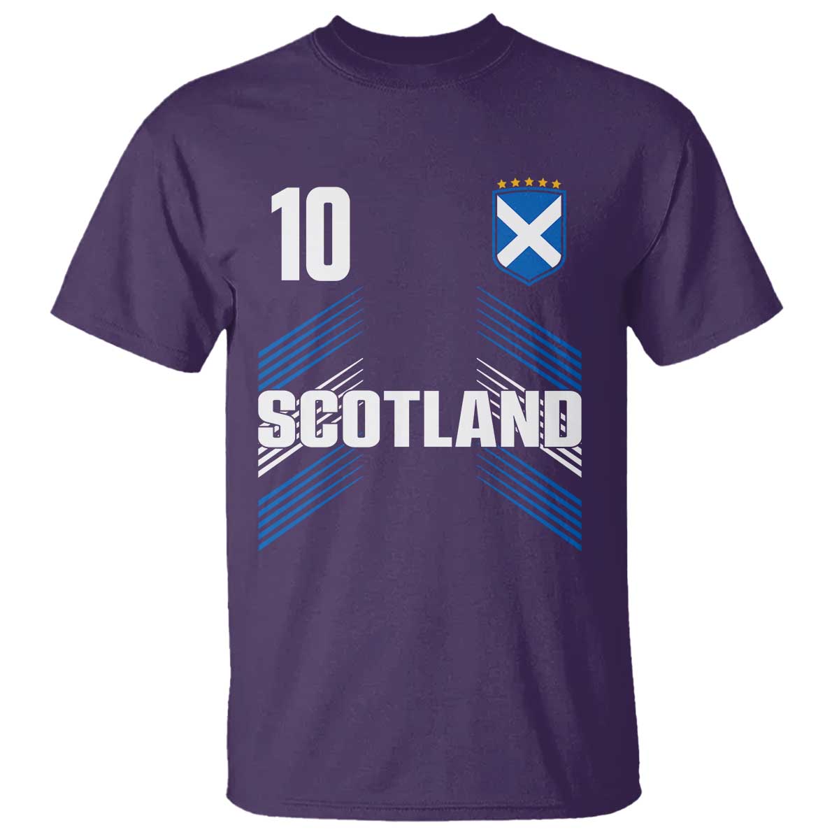 Scotland Soccer Sports Graphic Number 10 Jersey Style T Shirt Proud Scottish Football Fans Game Day Pride TS02 Purple Print Your Wear