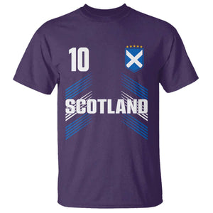 Scotland Soccer Sports Graphic Number 10 Jersey Style T Shirt Proud Scottish Football Fans Game Day Pride TS02 Purple Print Your Wear