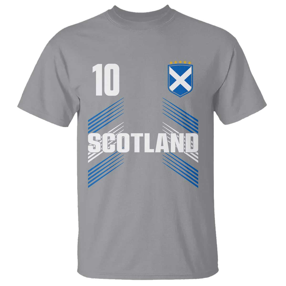 Scotland Soccer Sports Graphic Number 10 Jersey Style T Shirt Proud Scottish Football Fans Game Day Pride TS02 Sport Gray Print Your Wear