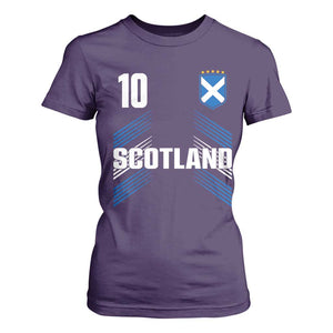 Scotland Soccer Sports Graphic Number 10 Jersey Style T Shirt For Women Proud Scottish Football Fans Game Day Pride TS02 Purple Print Your Wear