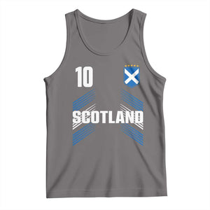 Scotland Soccer Sports Graphic Number 10 Jersey Style Tank Top Proud Scottish Football Fans Game Day Pride TS02 Deep Heather Print Your Wear