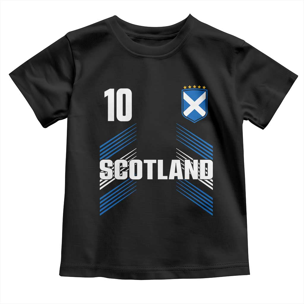 Scotland Soccer Sports Graphic Number 10 Jersey Style Toddler T Shirt Proud Scottish Football Fans Game Day Pride TS02 Black Print Your Wear