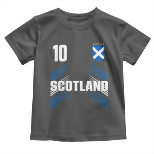 Scotland Soccer Sports Graphic Number 10 Jersey Style Toddler T Shirt Proud Scottish Football Fans Game Day Pride TS02 Dark Heather Print Your Wear