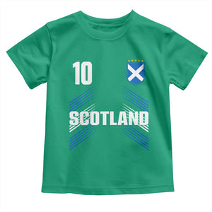 Scotland Soccer Sports Graphic Number 10 Jersey Style Toddler T Shirt Proud Scottish Football Fans Game Day Pride TS02 Irish Green Print Your Wear