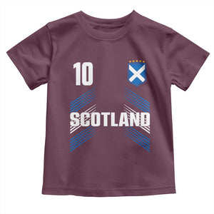 Scotland Soccer Sports Graphic Number 10 Jersey Style Toddler T Shirt Proud Scottish Football Fans Game Day Pride TS02 Maroon Print Your Wear