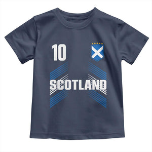 Scotland Soccer Sports Graphic Number 10 Jersey Style Toddler T Shirt Proud Scottish Football Fans Game Day Pride TS02 Navy Print Your Wear