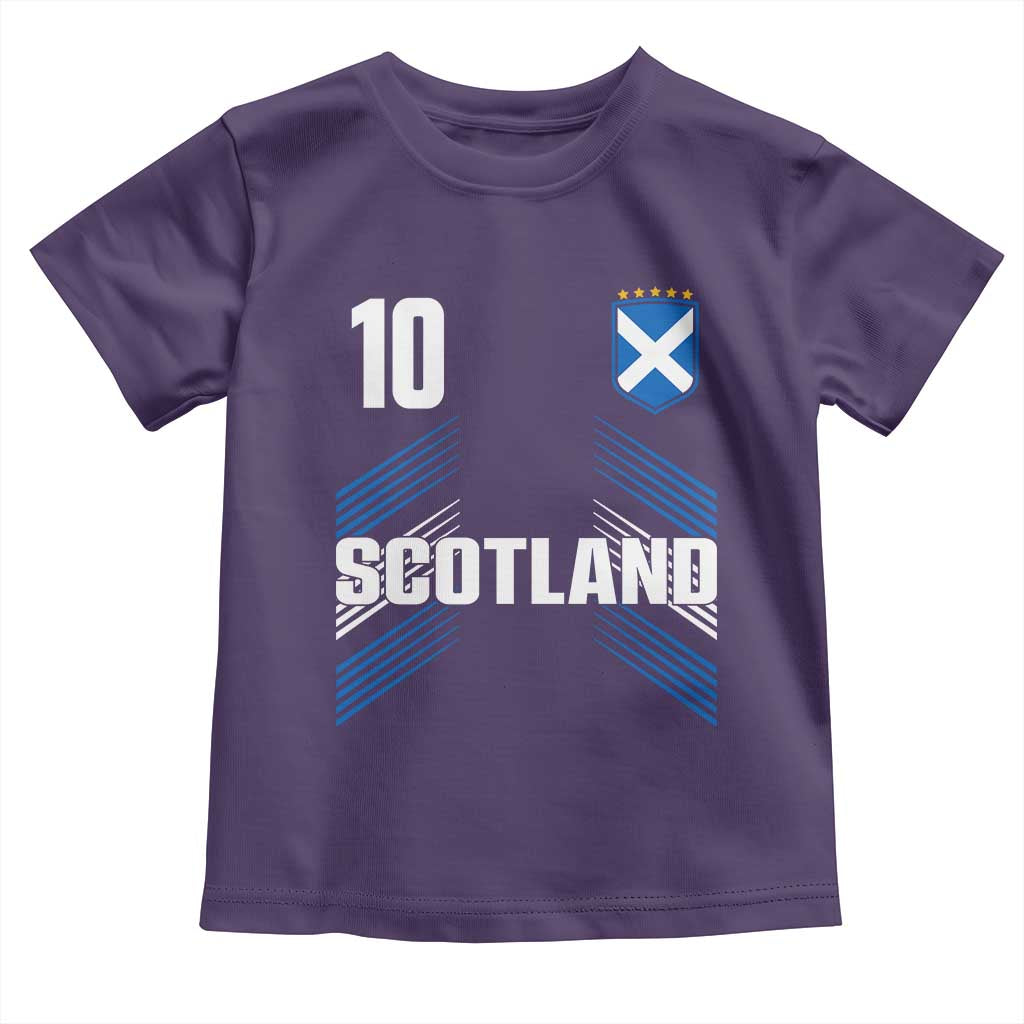 Scotland Soccer Sports Graphic Number 10 Jersey Style Toddler T Shirt Proud Scottish Football Fans Game Day Pride TS02 Purple Print Your Wear