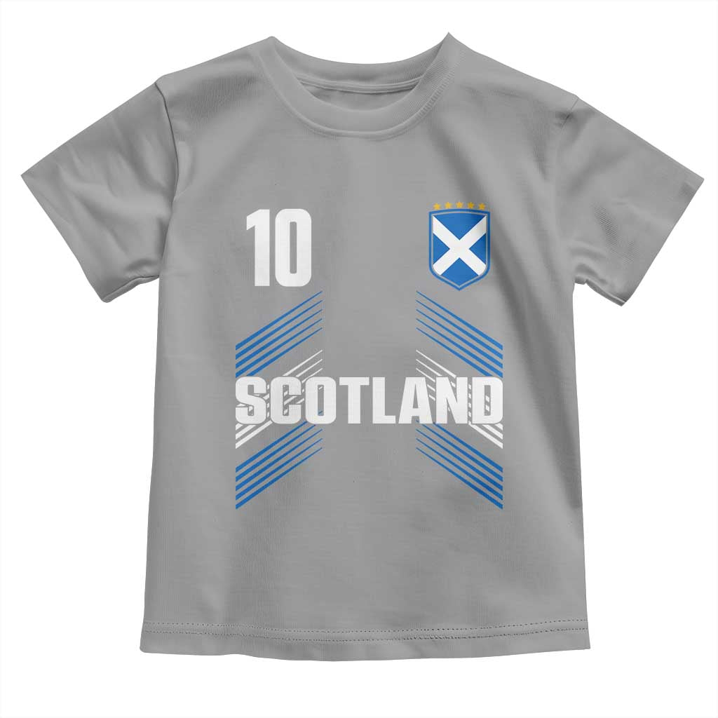 Scotland Soccer Sports Graphic Number 10 Jersey Style Toddler T Shirt Proud Scottish Football Fans Game Day Pride TS02 Sport Gray Print Your Wear