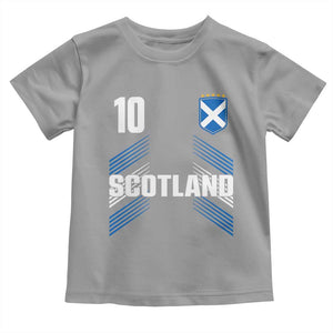 Scotland Soccer Sports Graphic Number 10 Jersey Style Toddler T Shirt Proud Scottish Football Fans Game Day Pride TS02 Sport Gray Print Your Wear