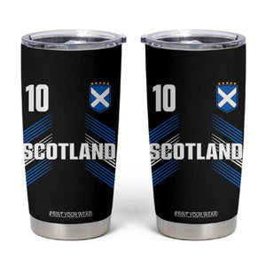 Scotland Soccer Sports Graphic Number 10 Jersey Style Tumbler Cup Proud Scottish Football Fans Game Day Pride TS02 Black Print Your Wear