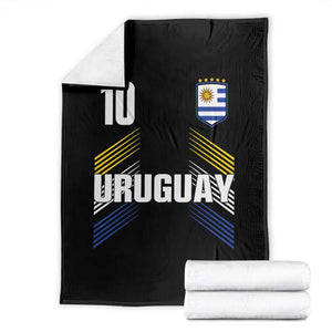 Uruguay Soccer Sports Graphic Number 10 Jersey Style Throw Blanket Proud Uruguayan Football Fans Game Day Pride TS02 Black Print Your Wear