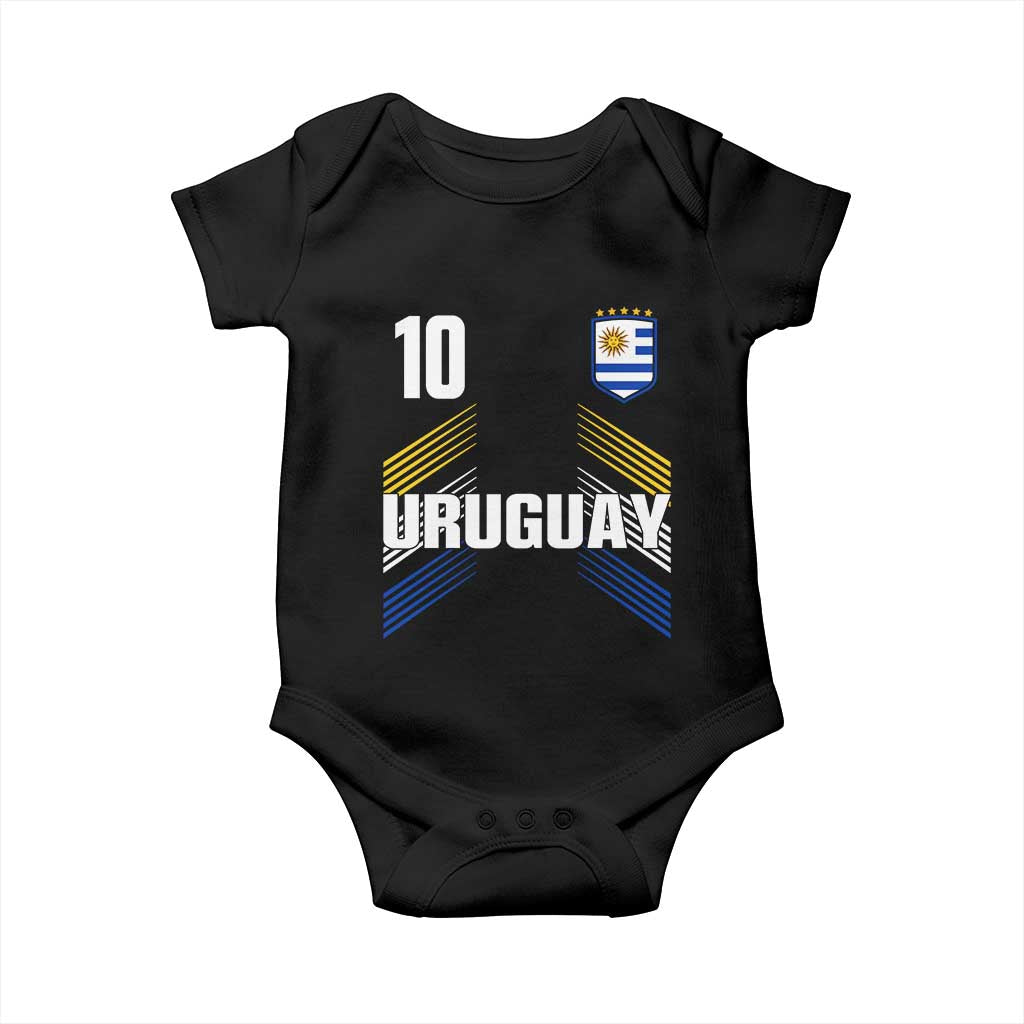 Uruguay Soccer Sports Graphic Number 10 Jersey Style Baby Onesie Proud Uruguayan Football Fans Game Day Pride TS02 Black Print Your Wear
