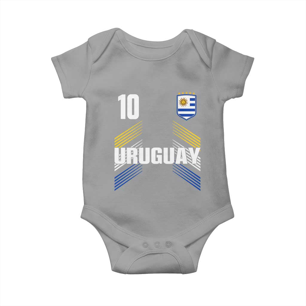 Uruguay Soccer Sports Graphic Number 10 Jersey Style Baby Onesie Proud Uruguayan Football Fans Game Day Pride TS02 Sport Gray Print Your Wear