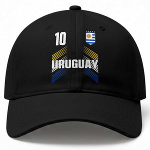 Uruguay Soccer Sports Graphic Number 10 Jersey Style Baseball Cap Proud Uruguayan Football Fans Game Day Pride TS02 Print Your Wear