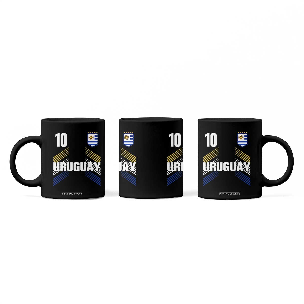 Uruguay Soccer Sports Graphic Number 10 Jersey Style Coffee Mug Proud Uruguayan Football Fans Game Day Pride TS02 Print Your Wear