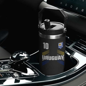 Uruguay Soccer Sports Graphic Number 10 Jersey Style Flip Straw Tumbler Proud Uruguayan Football Fans Game Day Pride TS02 Print Your Wear