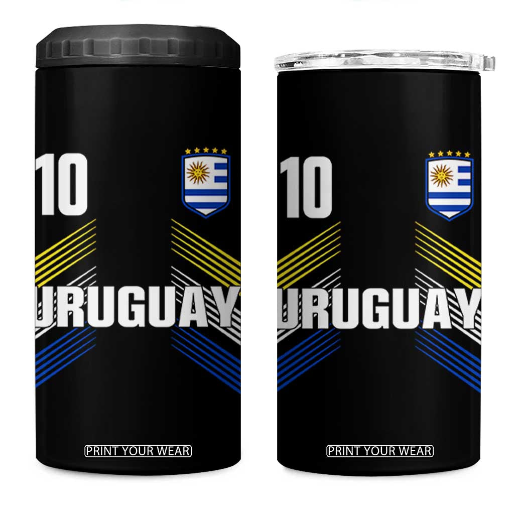 Uruguay Soccer Sports Graphic Number 10 Jersey Style 4 in 1 Can Cooler Tumbler Proud Uruguayan Football Fans Game Day Pride TS02 One Size: 16 oz Black Print Your Wear