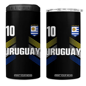 Uruguay Soccer Sports Graphic Number 10 Jersey Style 4 in 1 Can Cooler Tumbler Proud Uruguayan Football Fans Game Day Pride TS02 One Size: 16 oz Black Print Your Wear
