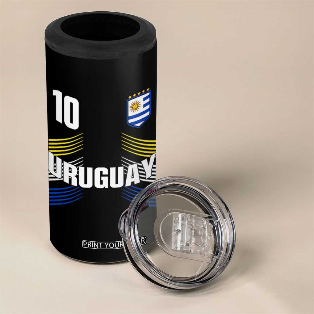 Uruguay Soccer Sports Graphic Number 10 Jersey Style 4 in 1 Can Cooler Tumbler Proud Uruguayan Football Fans Game Day Pride TS02 Print Your Wear