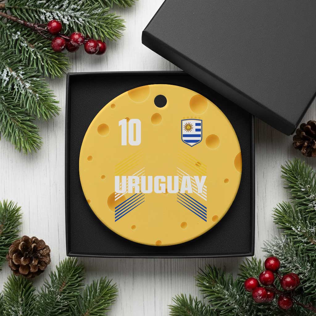 Uruguay Soccer Sports Graphic Number 10 Jersey Style Ceramic Ornament Proud Uruguayan Football Fans Game Day Pride TS02 1pc Yellow Cheese Print Your Wear