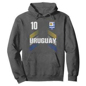 Uruguay Soccer Sports Graphic Number 10 Jersey Style Hoodie Proud Uruguayan Football Fans Game Day Pride TS02 Dark Heather Print Your Wear