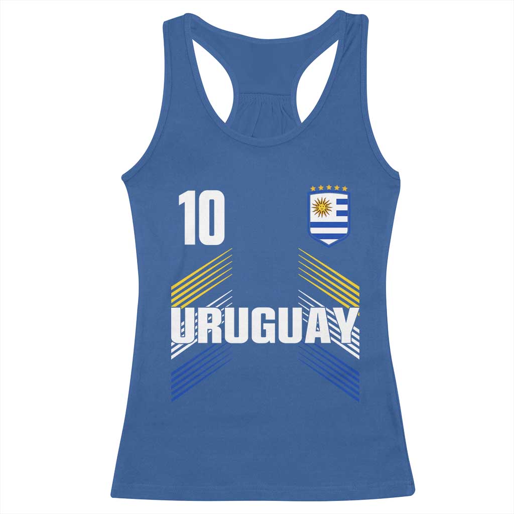 Uruguay Soccer Sports Graphic Number 10 Jersey Style Racerback Tank Top Proud Uruguayan Football Fans Game Day Pride TS02 Royal Blue Print Your Wear