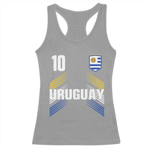 Uruguay Soccer Sports Graphic Number 10 Jersey Style Racerback Tank Top Proud Uruguayan Football Fans Game Day Pride TS02 Sport Gray Print Your Wear