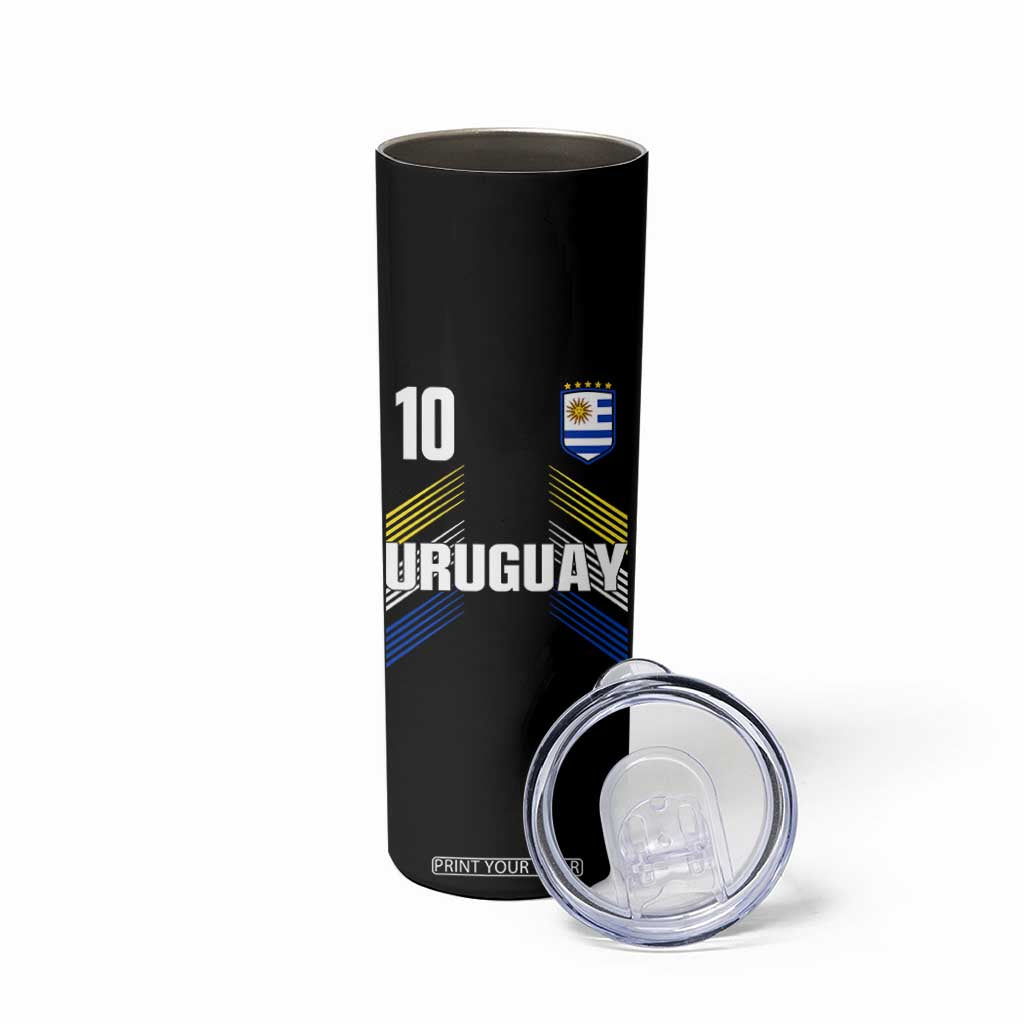 Uruguay Soccer Sports Graphic Number 10 Jersey Style Skinny Tumbler Proud Uruguayan Football Fans Game Day Pride TS02 Print Your Wear