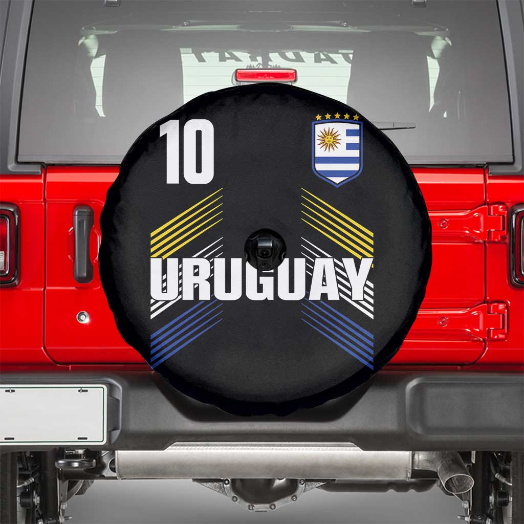 Uruguay Soccer Sports Graphic Number 10 Jersey Style Spare Tire Cover Proud Uruguayan Football Fans Game Day Pride TS02 Black Print Your Wear