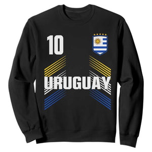 Uruguay Soccer Sports Graphic Number 10 Jersey Style Sweatshirt Proud Uruguayan Football Fans Game Day Pride TS02 Black Print Your Wear