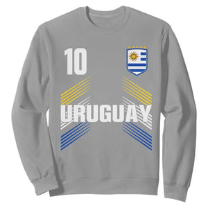 Uruguay Soccer Sports Graphic Number 10 Jersey Style Sweatshirt Proud Uruguayan Football Fans Game Day Pride TS02 Sport Gray Print Your Wear