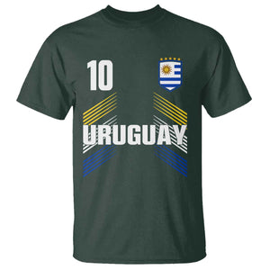Uruguay Soccer Sports Graphic Number 10 Jersey Style T Shirt Proud Uruguayan Football Fans Game Day Pride TS02 Dark Forest Green Print Your Wear