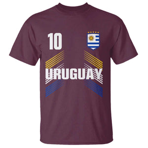 Uruguay Soccer Sports Graphic Number 10 Jersey Style T Shirt Proud Uruguayan Football Fans Game Day Pride TS02 Maroon Print Your Wear