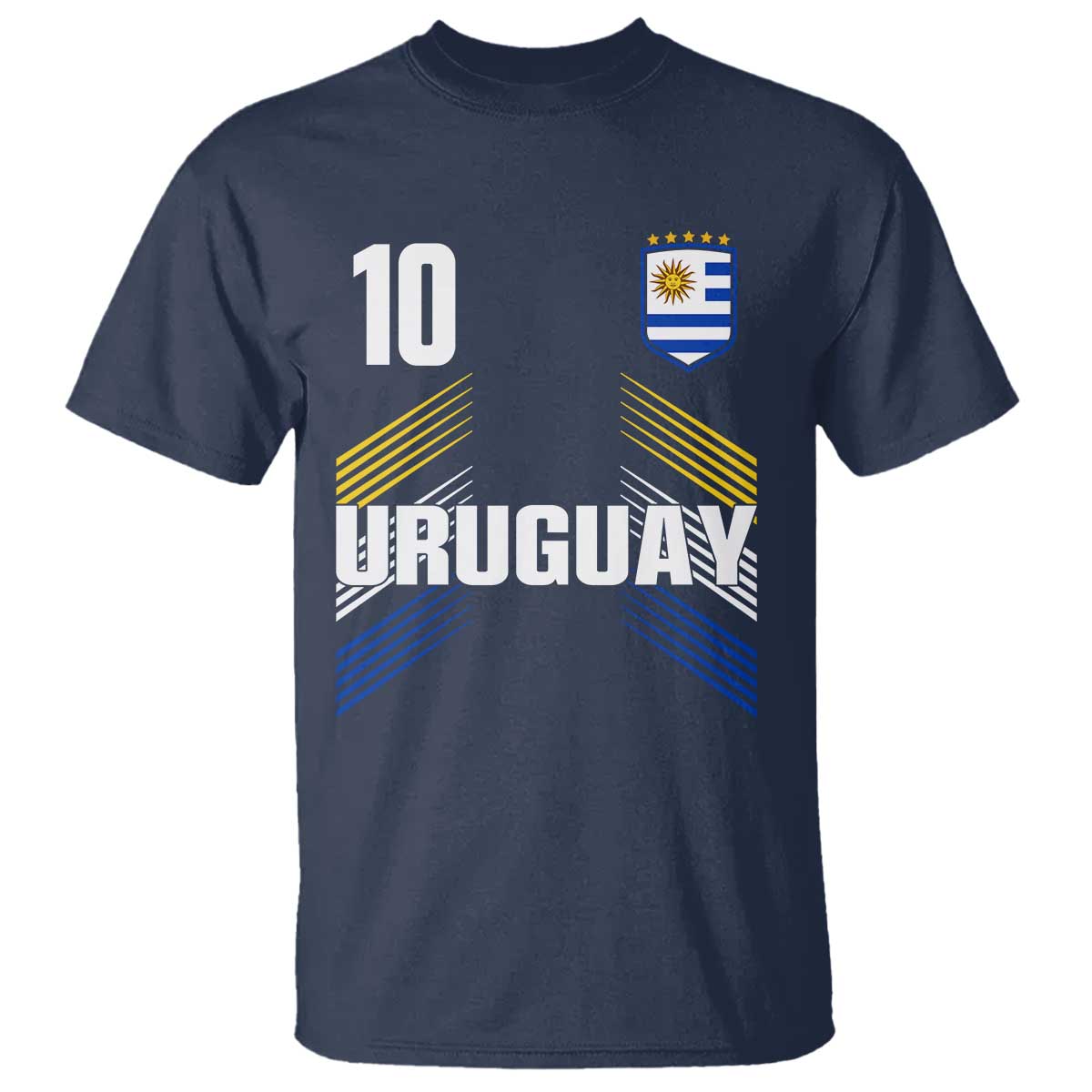 Uruguay Soccer Sports Graphic Number 10 Jersey Style T Shirt Proud Uruguayan Football Fans Game Day Pride TS02 Navy Print Your Wear