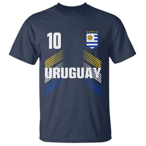 Uruguay Soccer Sports Graphic Number 10 Jersey Style T Shirt Proud Uruguayan Football Fans Game Day Pride TS02 Navy Print Your Wear