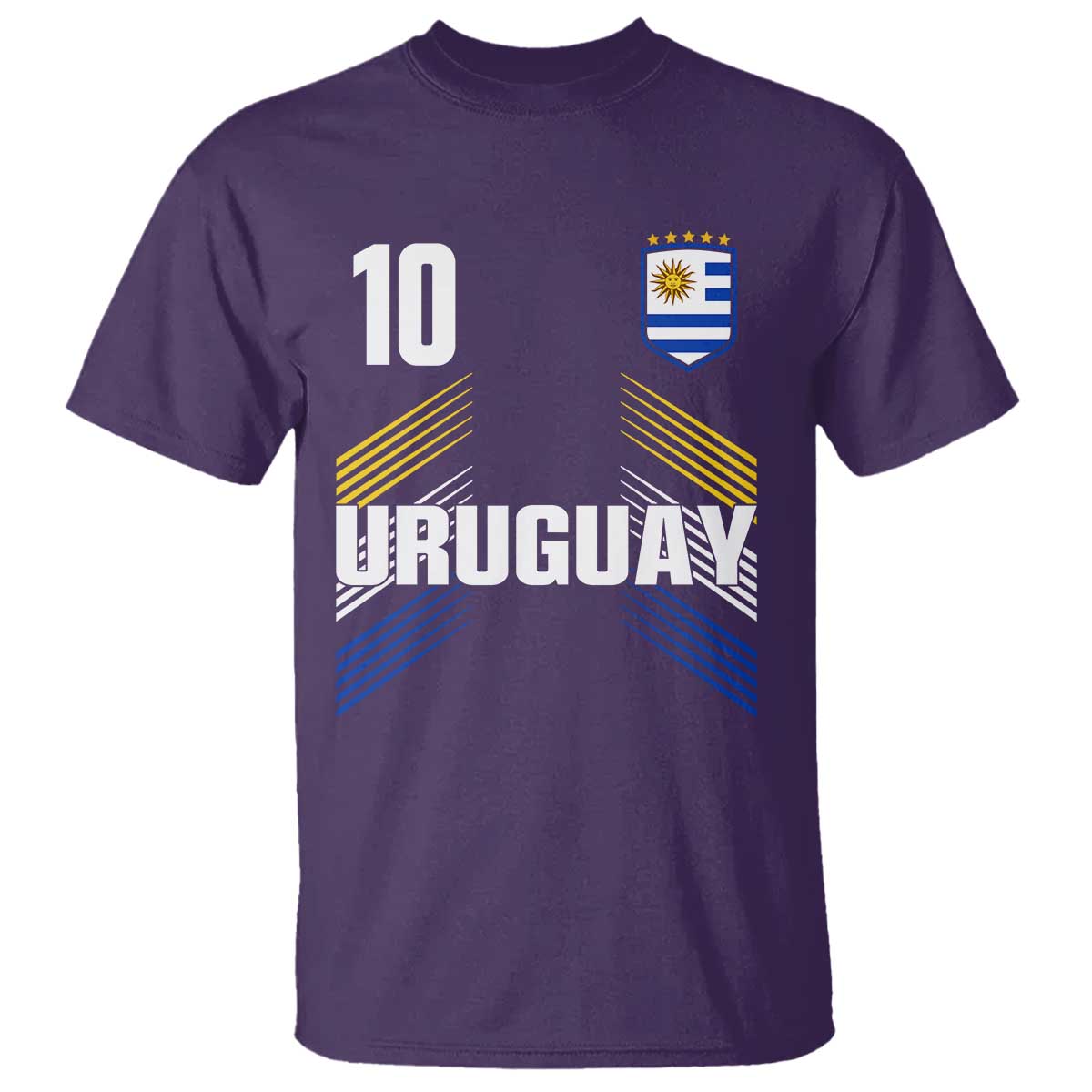 Uruguay Soccer Sports Graphic Number 10 Jersey Style T Shirt Proud Uruguayan Football Fans Game Day Pride TS02 Purple Print Your Wear