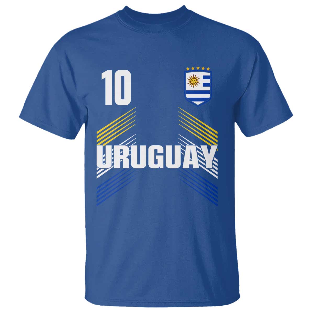 Uruguay Soccer Sports Graphic Number 10 Jersey Style T Shirt Proud Uruguayan Football Fans Game Day Pride TS02 Royal Blue Print Your Wear