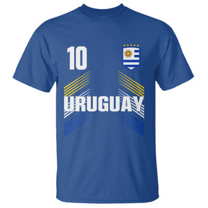 Uruguay Soccer Sports Graphic Number 10 Jersey Style T Shirt Proud Uruguayan Football Fans Game Day Pride TS02 Royal Blue Print Your Wear