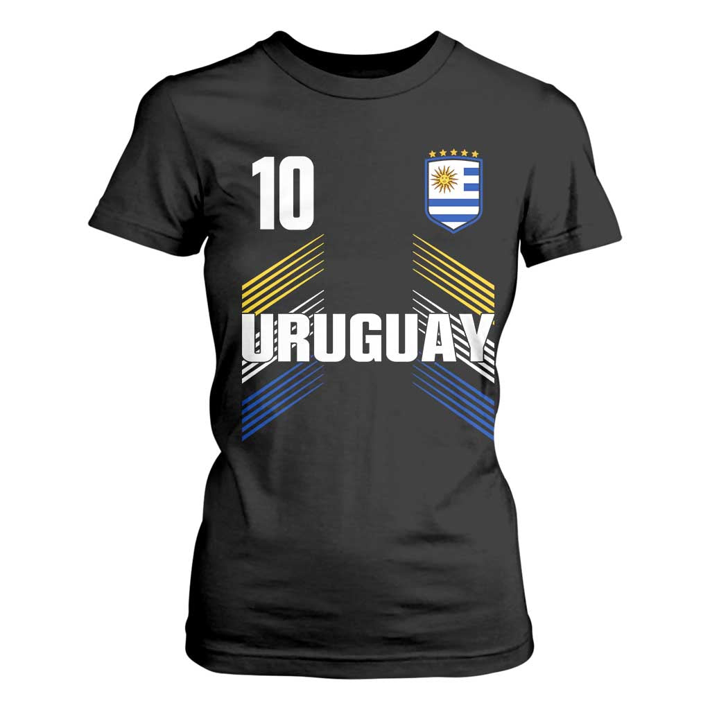 Uruguay Soccer Sports Graphic Number 10 Jersey Style T Shirt For Women Proud Uruguayan Football Fans Game Day Pride TS02 Black Print Your Wear