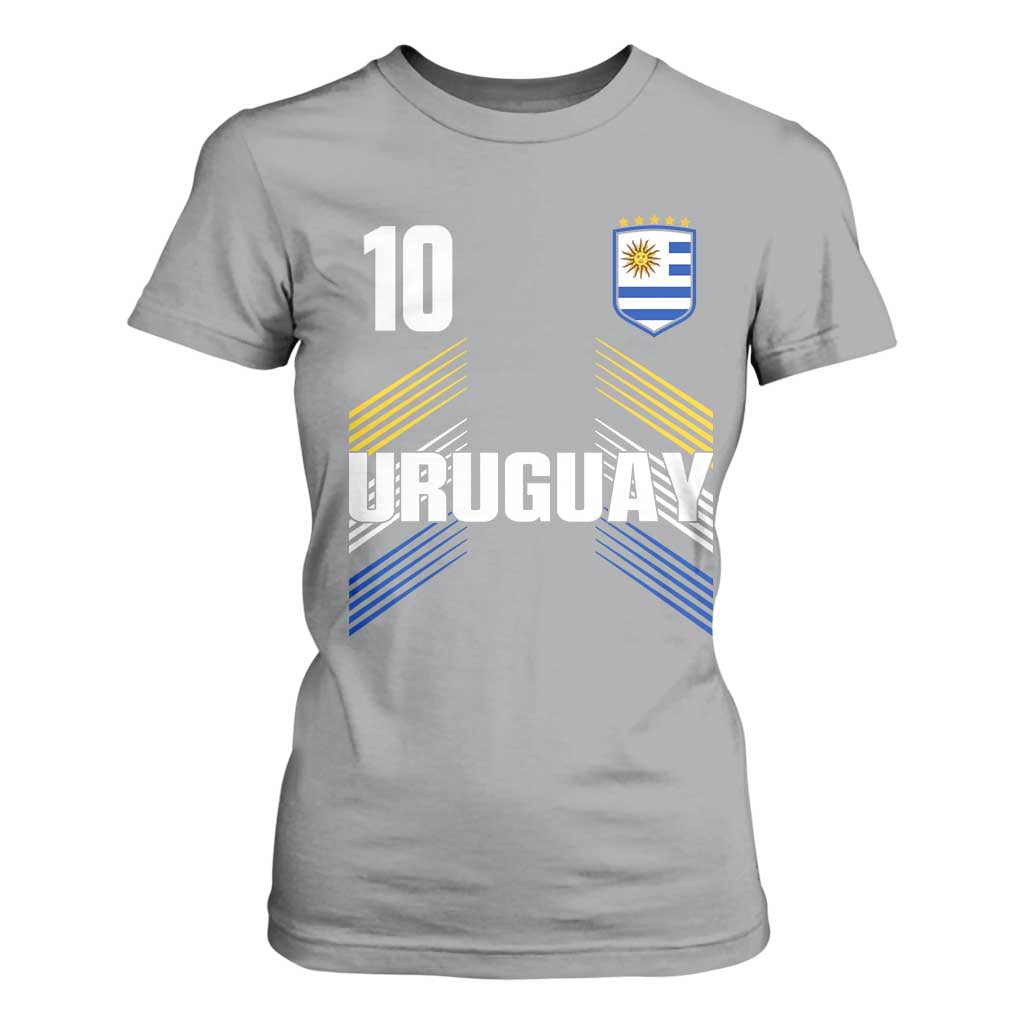 Uruguay Soccer Sports Graphic Number 10 Jersey Style T Shirt For Women Proud Uruguayan Football Fans Game Day Pride TS02 Sport Gray Print Your Wear