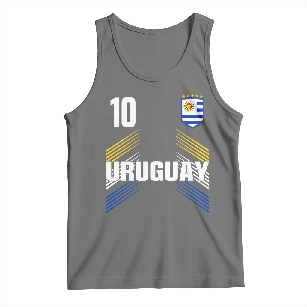 Uruguay Soccer Sports Graphic Number 10 Jersey Style Tank Top Proud Uruguayan Football Fans Game Day Pride TS02 Black Heather Print Your Wear