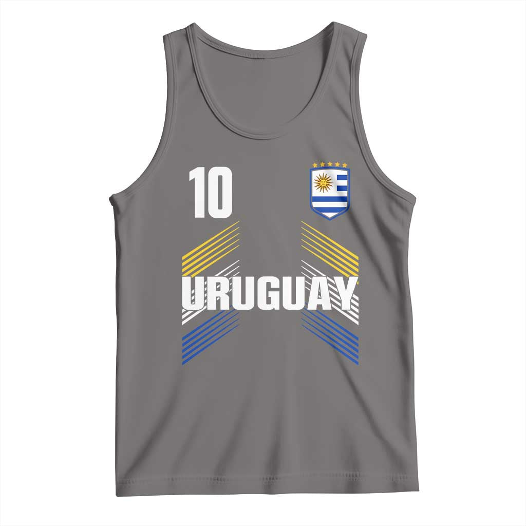 Uruguay Soccer Sports Graphic Number 10 Jersey Style Tank Top Proud Uruguayan Football Fans Game Day Pride TS02 Deep Heather Print Your Wear