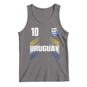 Uruguay Soccer Sports Graphic Number 10 Jersey Style Tank Top Proud Uruguayan Football Fans Game Day Pride TS02 Deep Heather Print Your Wear