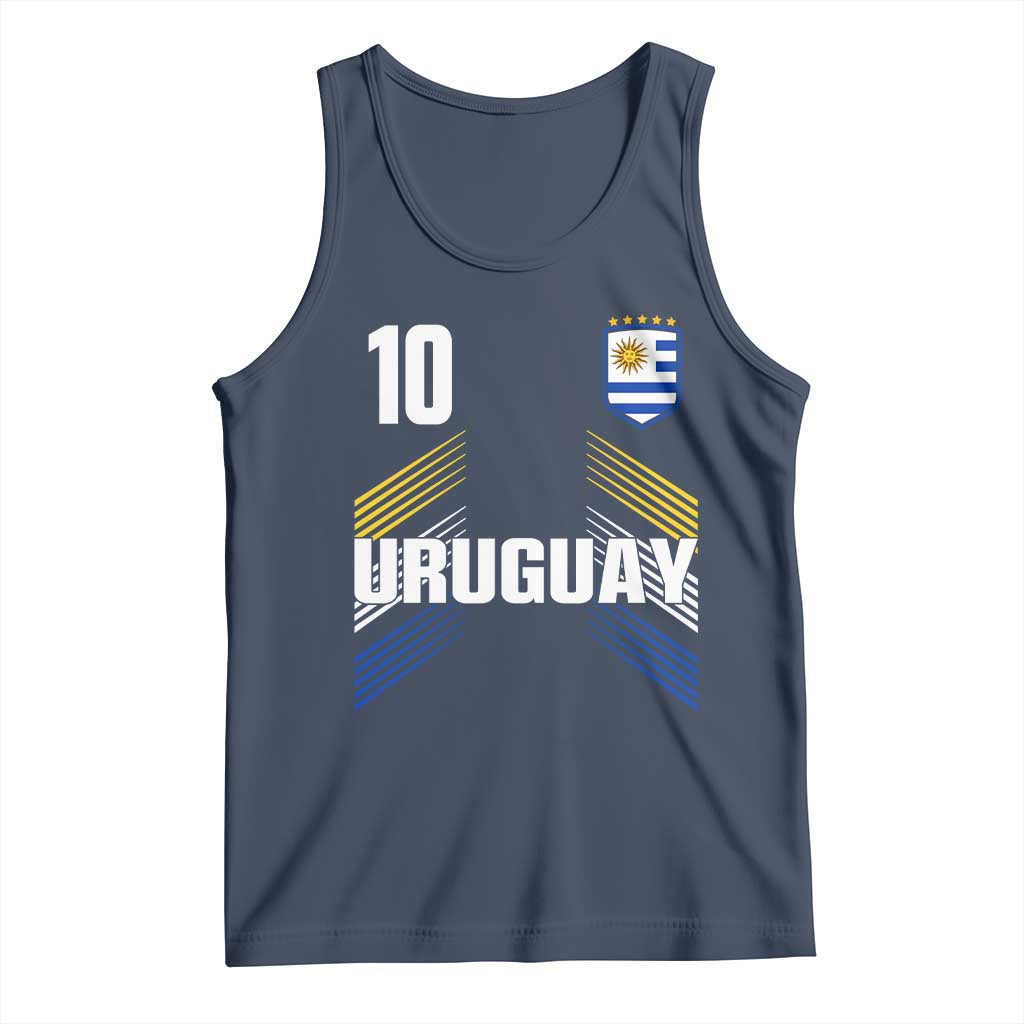 Uruguay Soccer Sports Graphic Number 10 Jersey Style Tank Top Proud Uruguayan Football Fans Game Day Pride TS02 Navy Print Your Wear