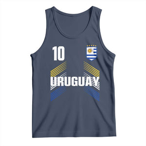 Uruguay Soccer Sports Graphic Number 10 Jersey Style Tank Top Proud Uruguayan Football Fans Game Day Pride TS02 Navy Print Your Wear