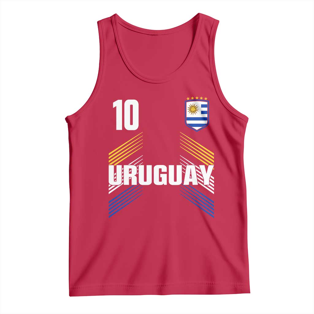 Uruguay Soccer Sports Graphic Number 10 Jersey Style Tank Top Proud Uruguayan Football Fans Game Day Pride TS02 Red Print Your Wear