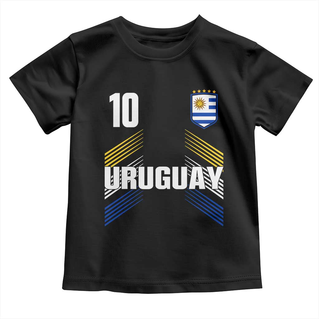 Uruguay Soccer Sports Graphic Number 10 Jersey Style Toddler T Shirt Proud Uruguayan Football Fans Game Day Pride TS02 Black Print Your Wear
