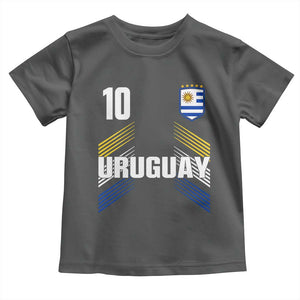 Uruguay Soccer Sports Graphic Number 10 Jersey Style Toddler T Shirt Proud Uruguayan Football Fans Game Day Pride TS02 Dark Heather Print Your Wear