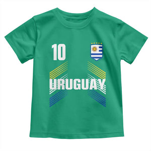 Uruguay Soccer Sports Graphic Number 10 Jersey Style Toddler T Shirt Proud Uruguayan Football Fans Game Day Pride TS02 Irish Green Print Your Wear