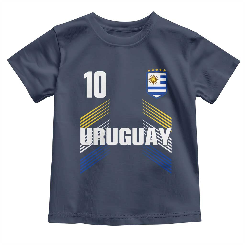 Uruguay Soccer Sports Graphic Number 10 Jersey Style Toddler T Shirt Proud Uruguayan Football Fans Game Day Pride TS02 Navy Print Your Wear